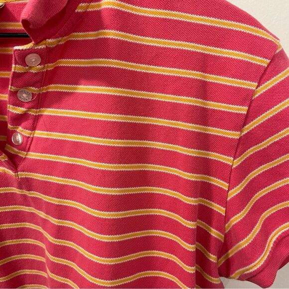 Vintage Disney Stripe Polo Size XL Pink and Gold - Picture 7 of 10
